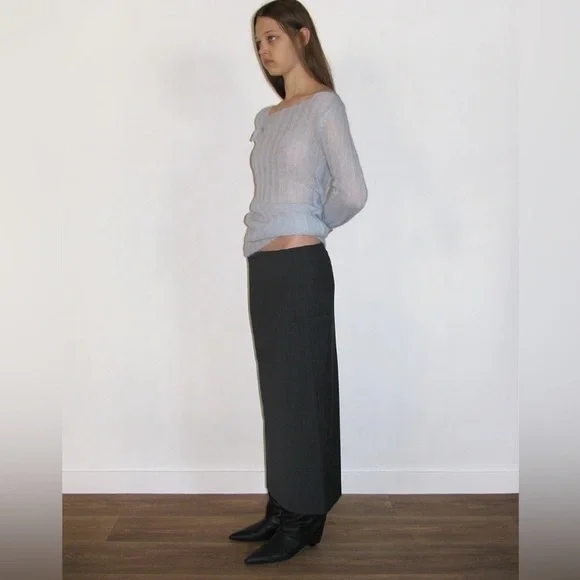 Paloma Wool Straight Pinstriped Skirt - Picture 2 of 7